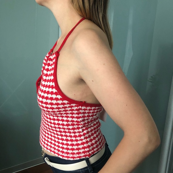 Zara Red and White Crochet Top - Picture 2 of 6